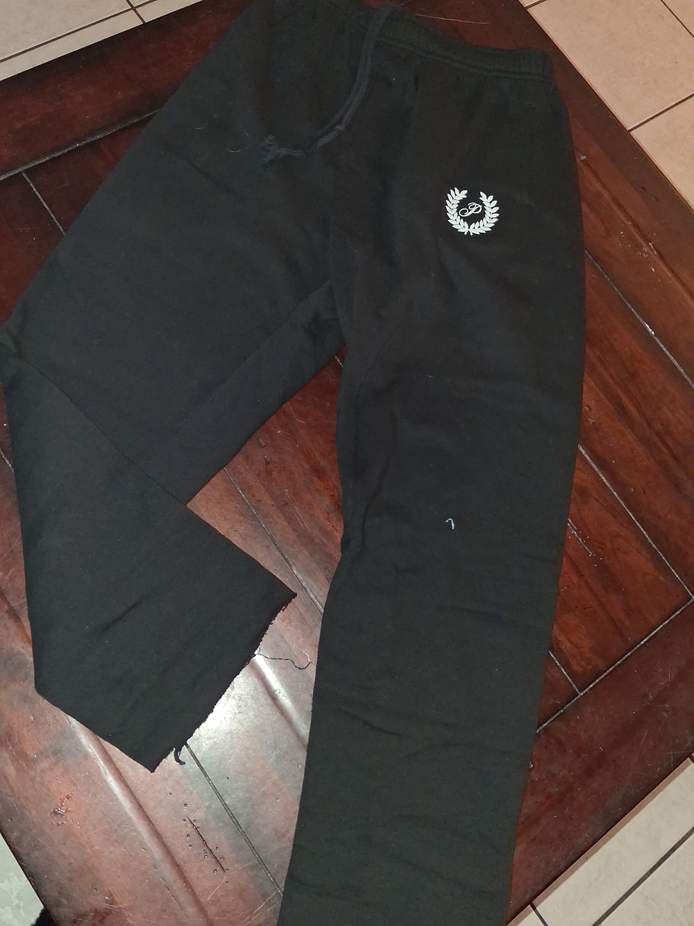 PINK Victoria's Secret Black Straight Leg Pants with White Logo